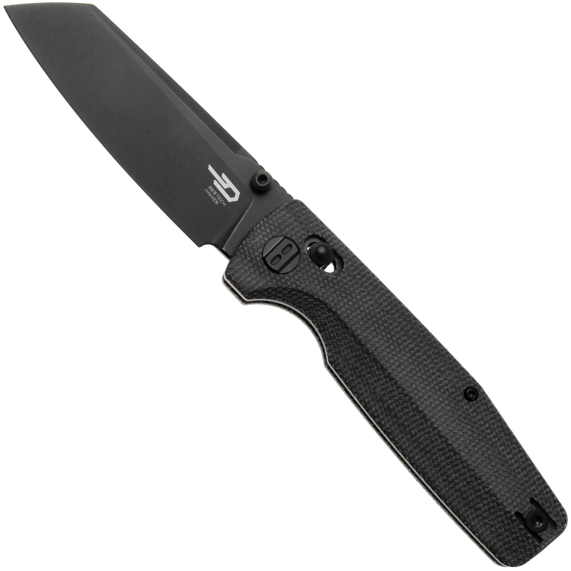 Bestech Slasher BG56A-2 Blackwash D2, Black Micarta, zakmes
