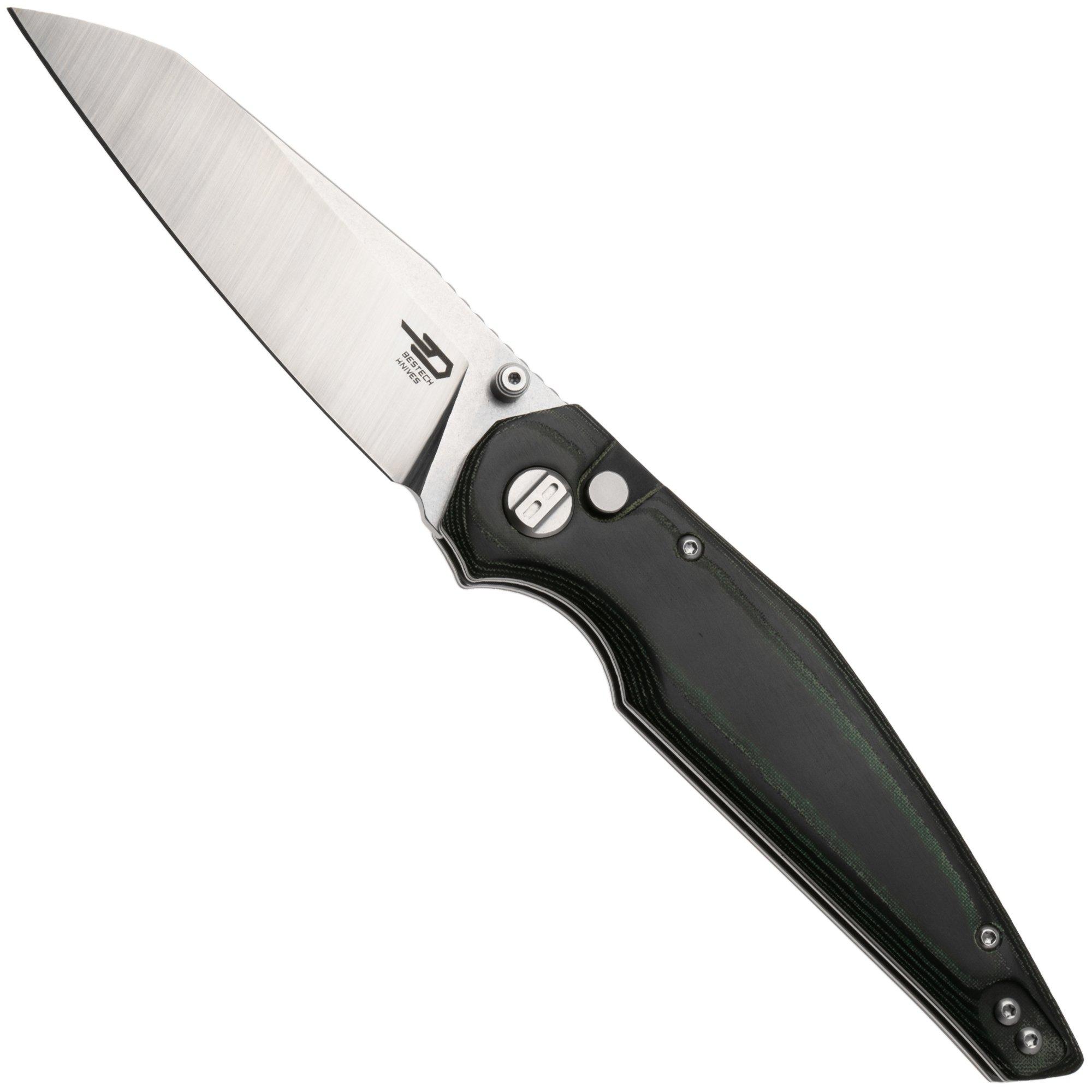 Bestech Snakebird BG58A Stonewash Satin 14C28N, Green Micarta, zakmes