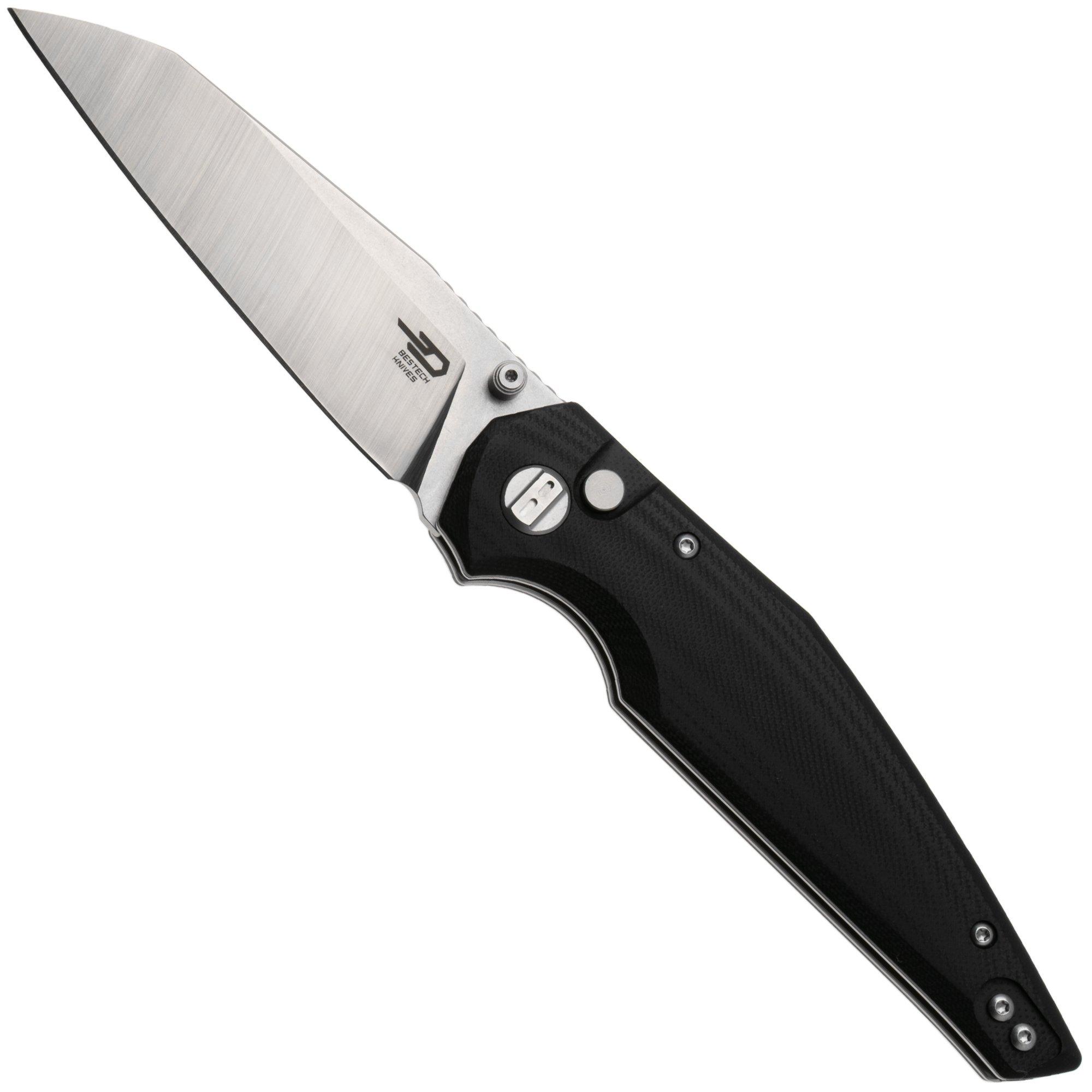Nóż składany Bestech Snakebird BG58C Stonewash Satin 14C28N, Black G10