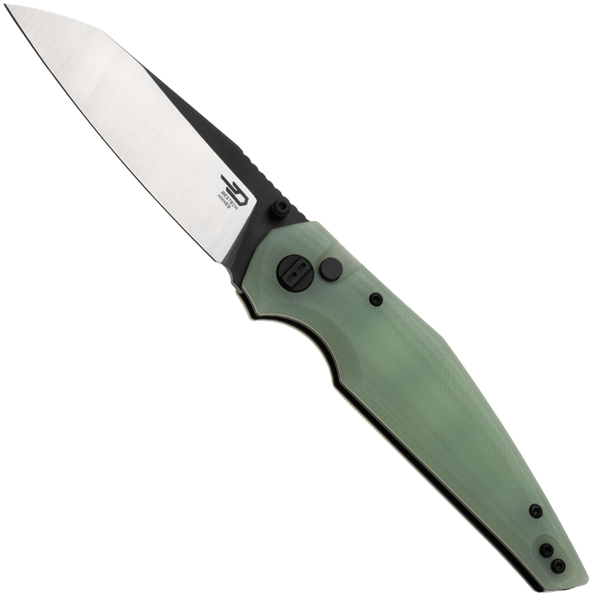 Nóż składany Bestech Snakebird BG58D Satin Black PVD 14C28N, Transparent G10