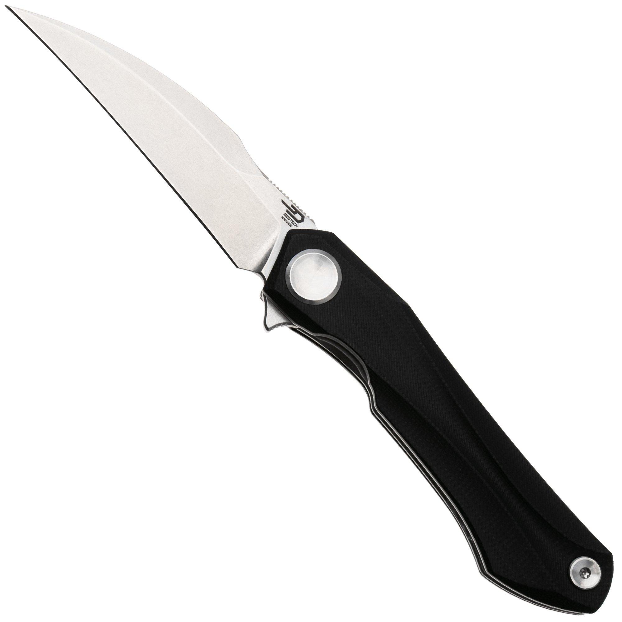 Bestech Ivy BG59A Stonewash 14C28N, Black G10, zakmes, Ostap Hel design