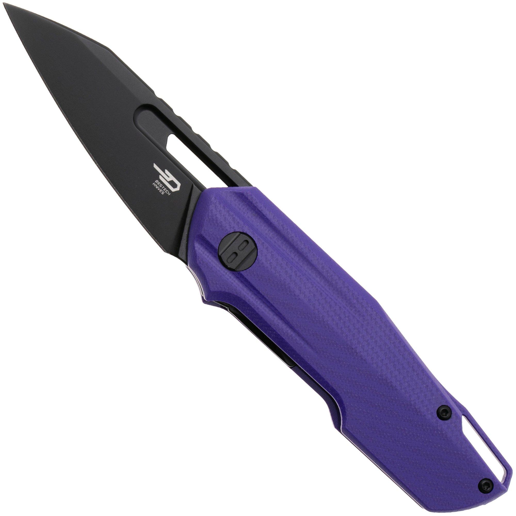 Bestech Toddler BG64D PVD 14C28N, Purple G10, zakmes
