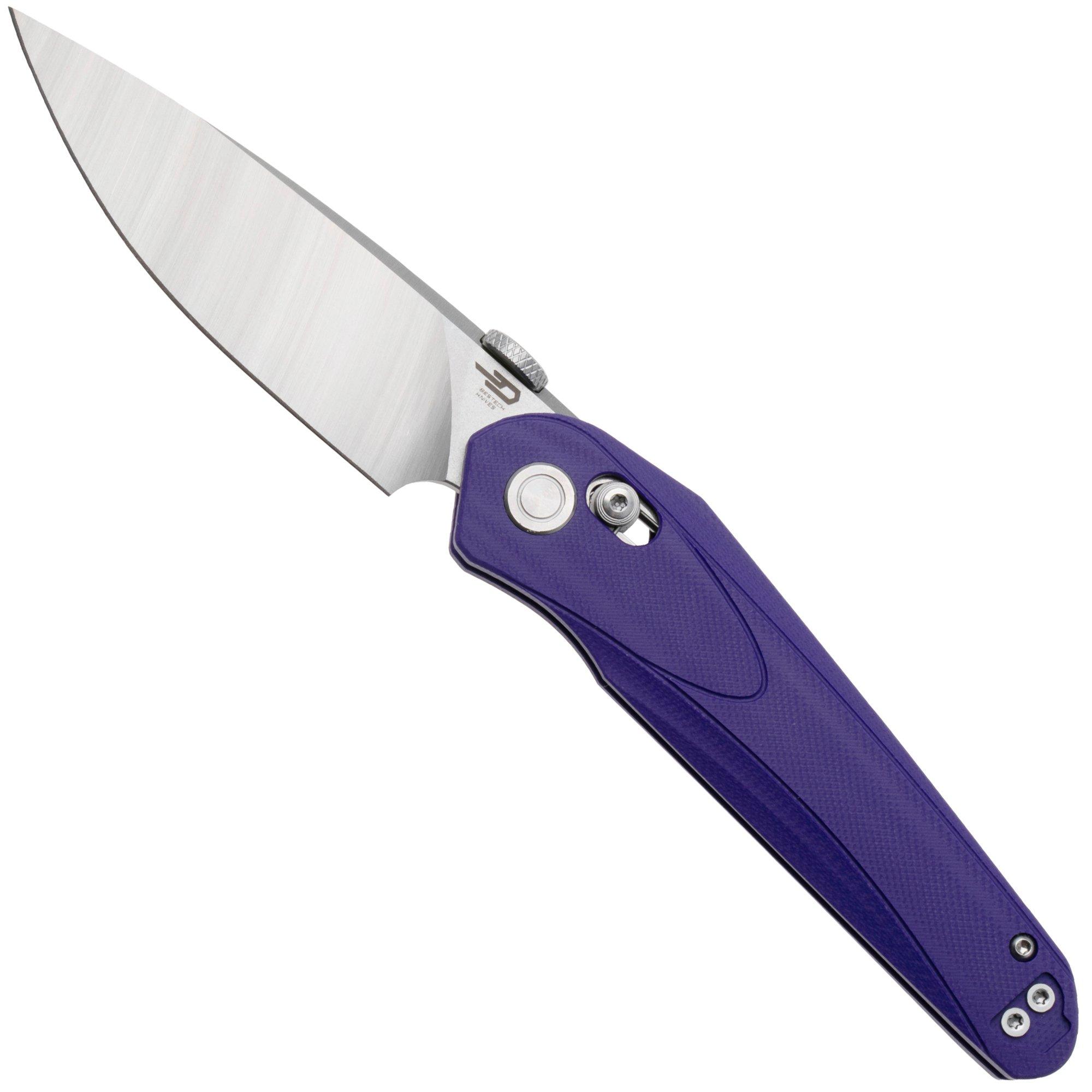 Bestech Mothus BG67C Satin 14C28N, Purple G10, zakmes, Kombou design