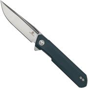Bestechman Dundee BMK01C Grey G10, Satin D2, pocket knife, Ostap Hel design