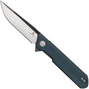 Bestechman Dundee BMK01F Grey G10, Satin D2 And Dark Coating, coltello da tasca, design di Ostap Hel 