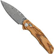 Bestechman Ronan BMK02M Olive Wood, Damascus, coltello da tasca