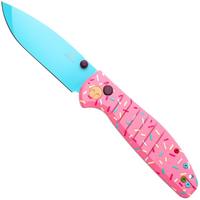 Afbeelding voor Bestechman Goodboy Dessert Warrior BMK04M Blue PVD D2, Pink Donut G10, zakmes, Keanu Alfaro design