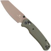 Bestechman Cicada's Wing BMK06C Brown Coated 10Cr15MoV, Green G10, zakmes