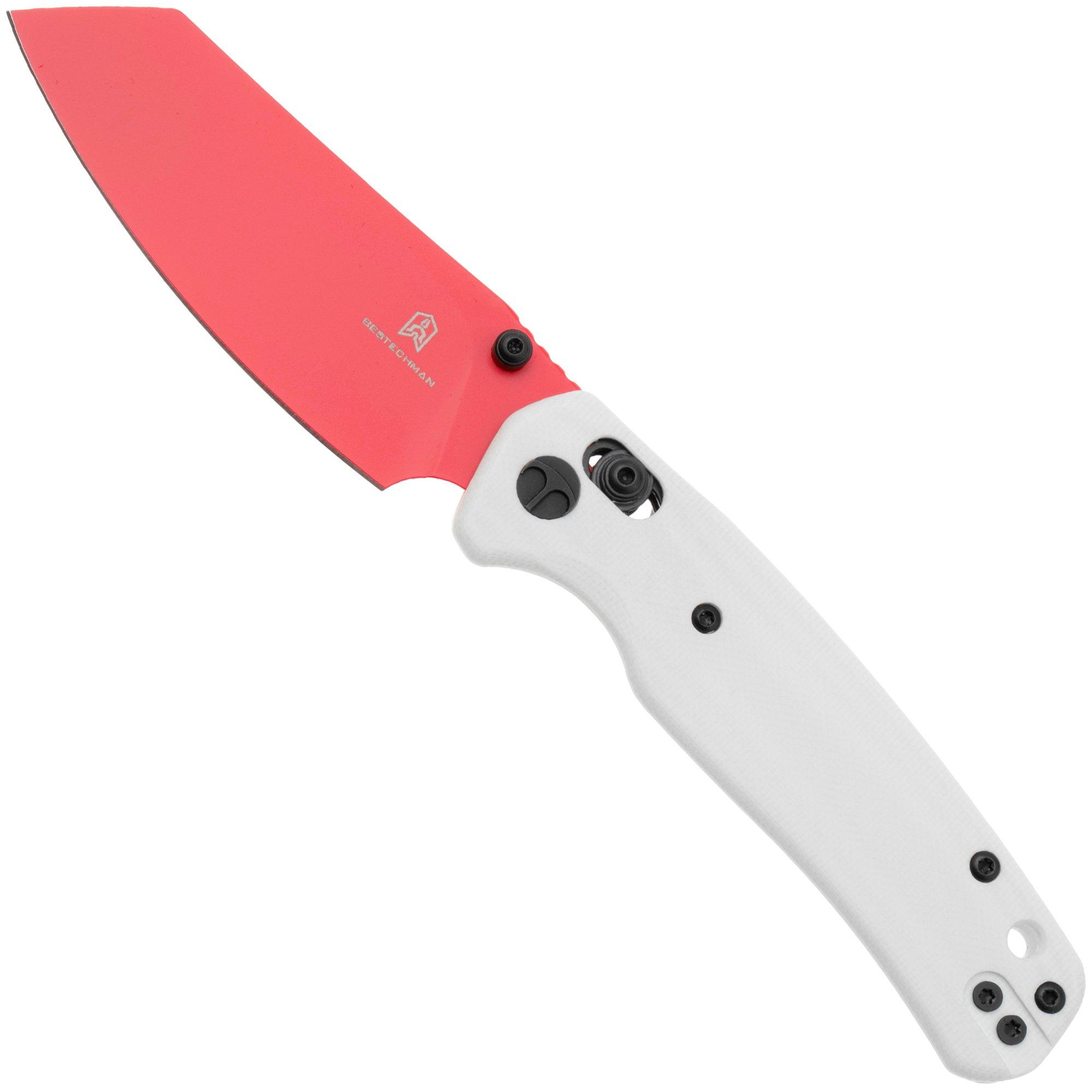 Bestechman Cicada's Wing BMK06G Red Coated 10Cr15MoV, White G10, zakmes