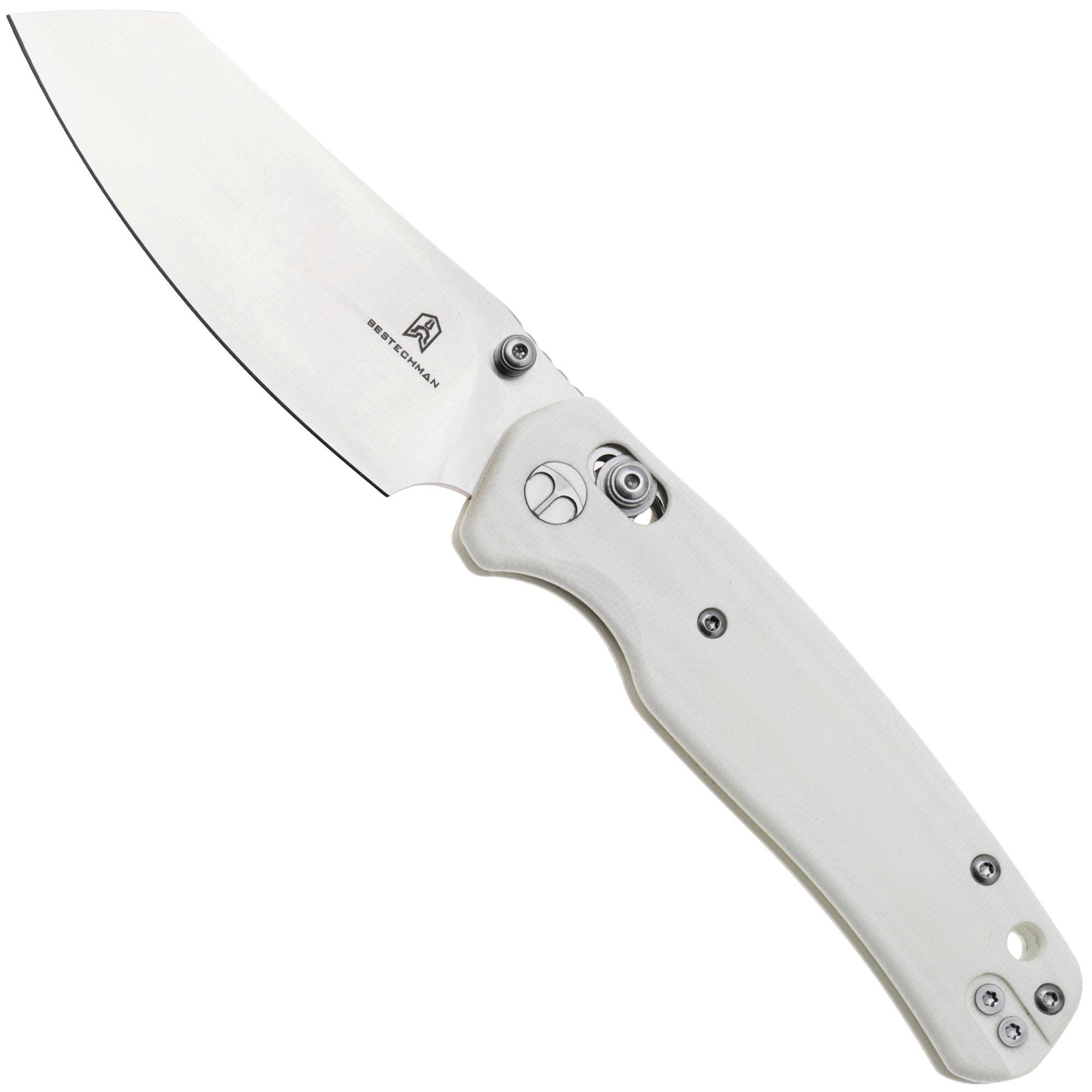 Bestechman Cicada's Wing BMK06L Satin 10Cr15MoV, White G10, navaja