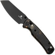 Afbeelding voor Bestechman Cicada's Wing BMK06S Black PVD 10Cr15MoV, Brown Resin, zakmes