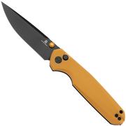 Bestechman Velix BMK07E PVD 14C28N, Yellow G10 coltello da tasca, Ostap Hel design