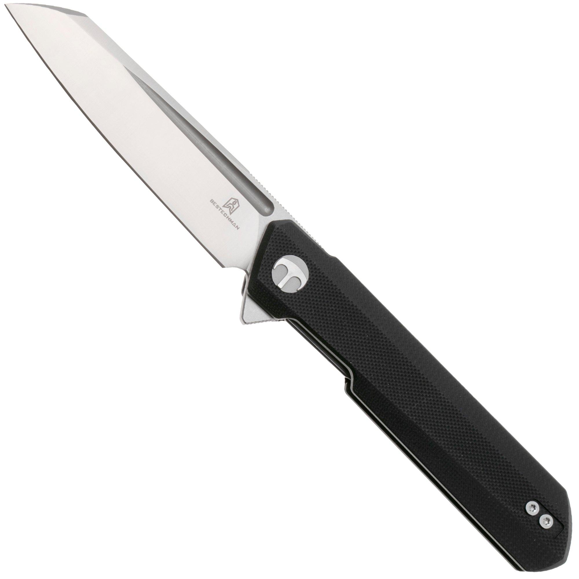 Bestechman Dundee Sheepsfoot BMK09A Satin D2, Black G10, zakmes