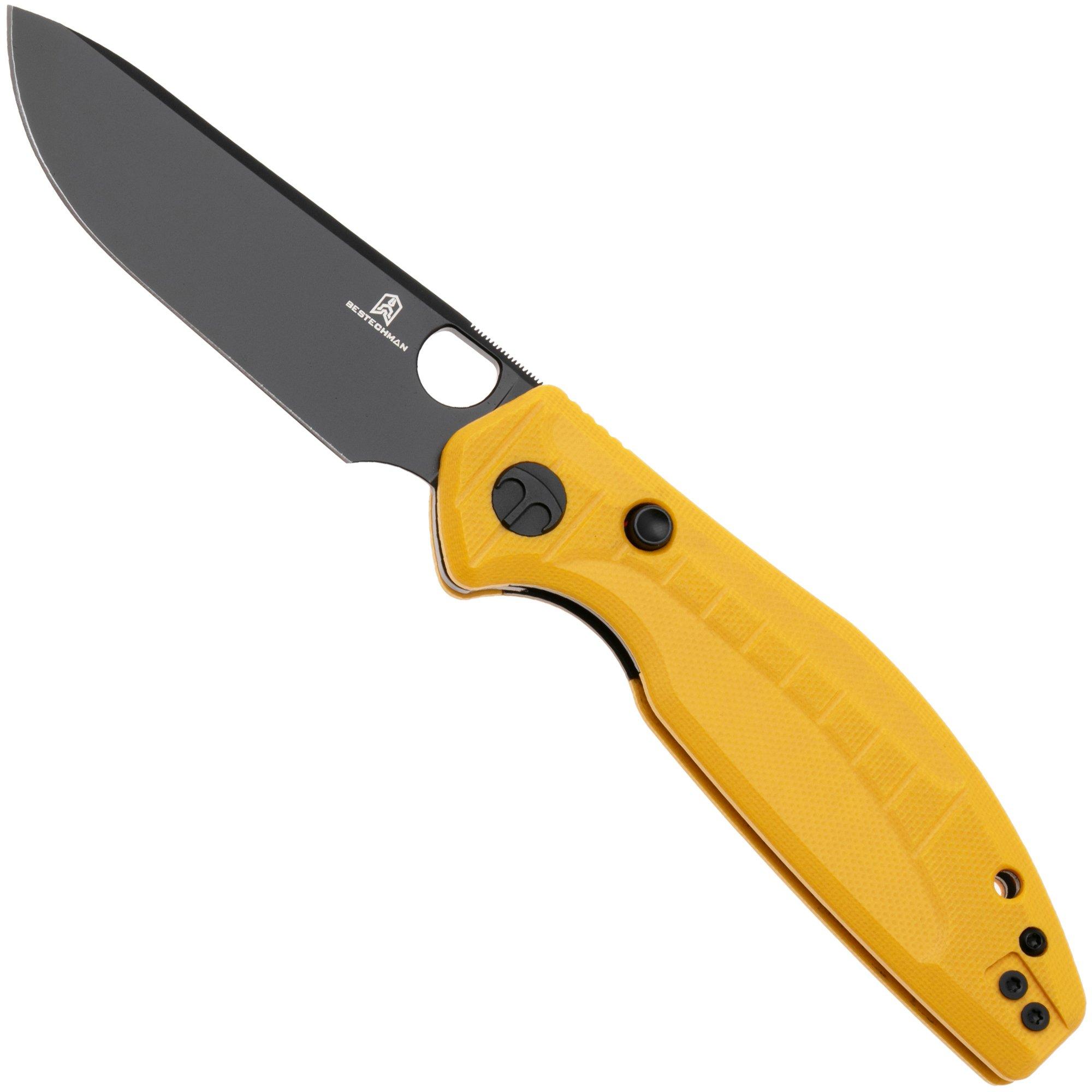 Bestechman Angry Owl BMK12A-2 PVD D2, Yellow G10, zakmes