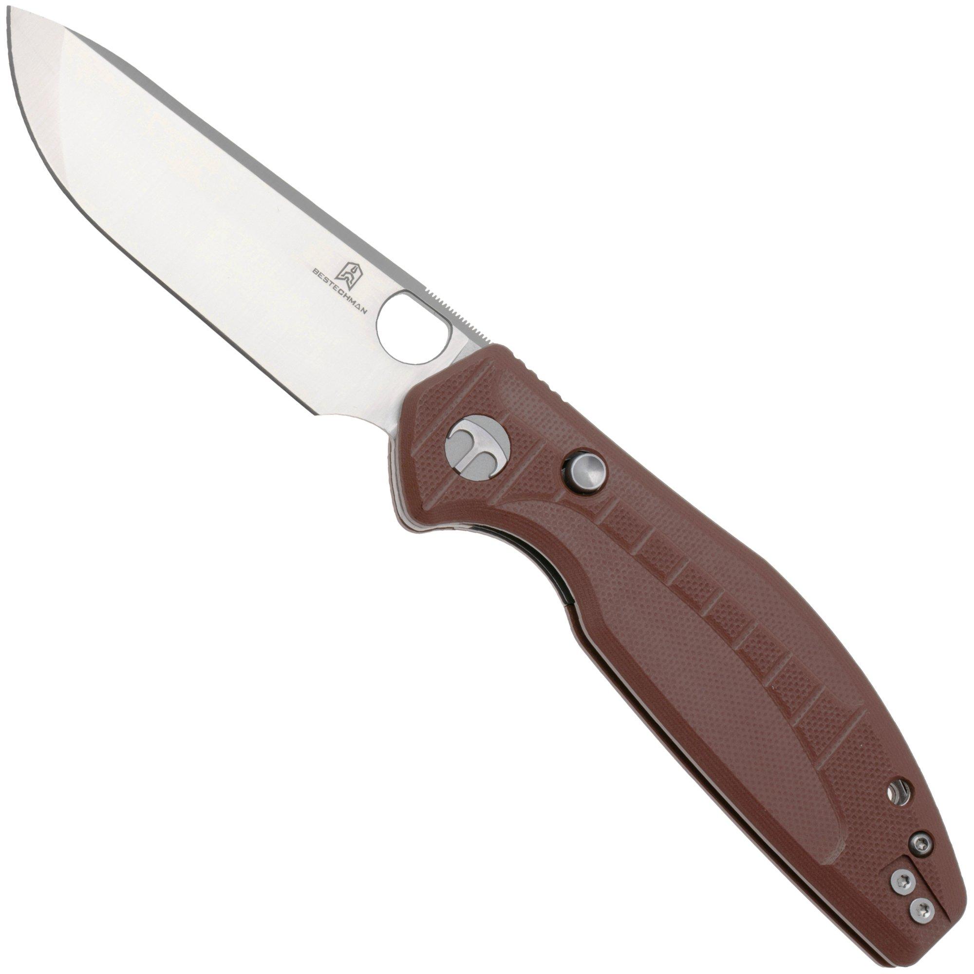 Bestechman Angry Owl BMK12D-1 Satin D2, Brown G10, Taschenmesser