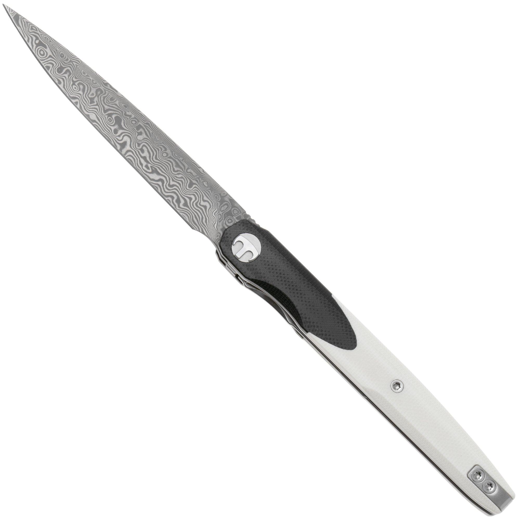 Bestechman Lanza BMK14-D-1 Damascus, Black White G10, zakmes, Grzegorz Grabarski design