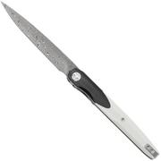 Afbeelding voor Bestechman Lanza BMK14-D-1 Damascus, Black White G10, zakmes, Grzegorz Grabarski design