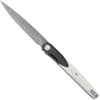 Afbeelding voor Bestechman Lanza BMK14-D-1 Damascus, Black White G10, zakmes, Grzegorz Grabarski design