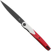 Afbeelding voor Bestechman Lanza BMK14G PVD 14C28N, White Red G10, zakmes, Kombou design