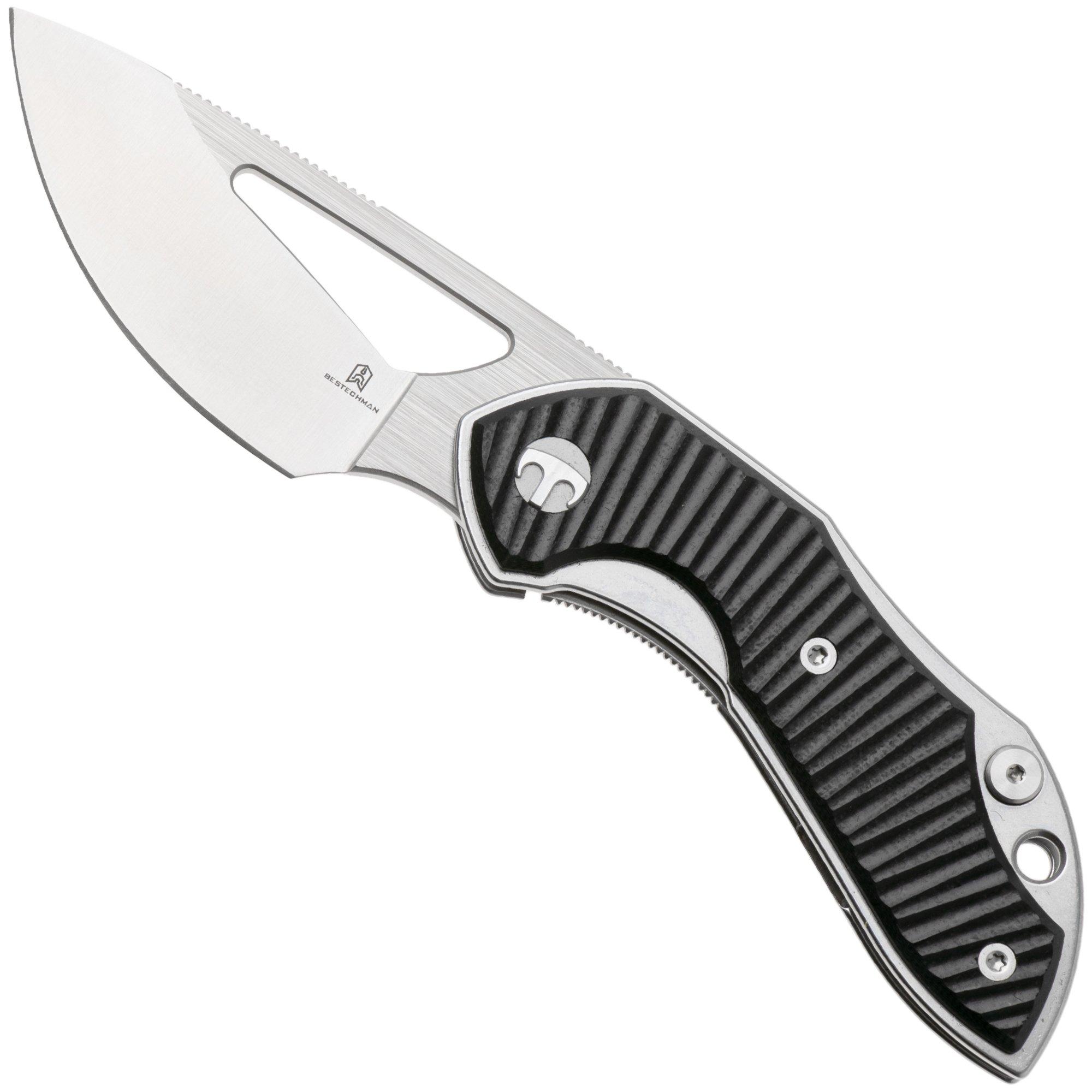 Bestechman Triassic BMK17A Satin 14C28N, Black G10, zakmes, Denis Simonutti design