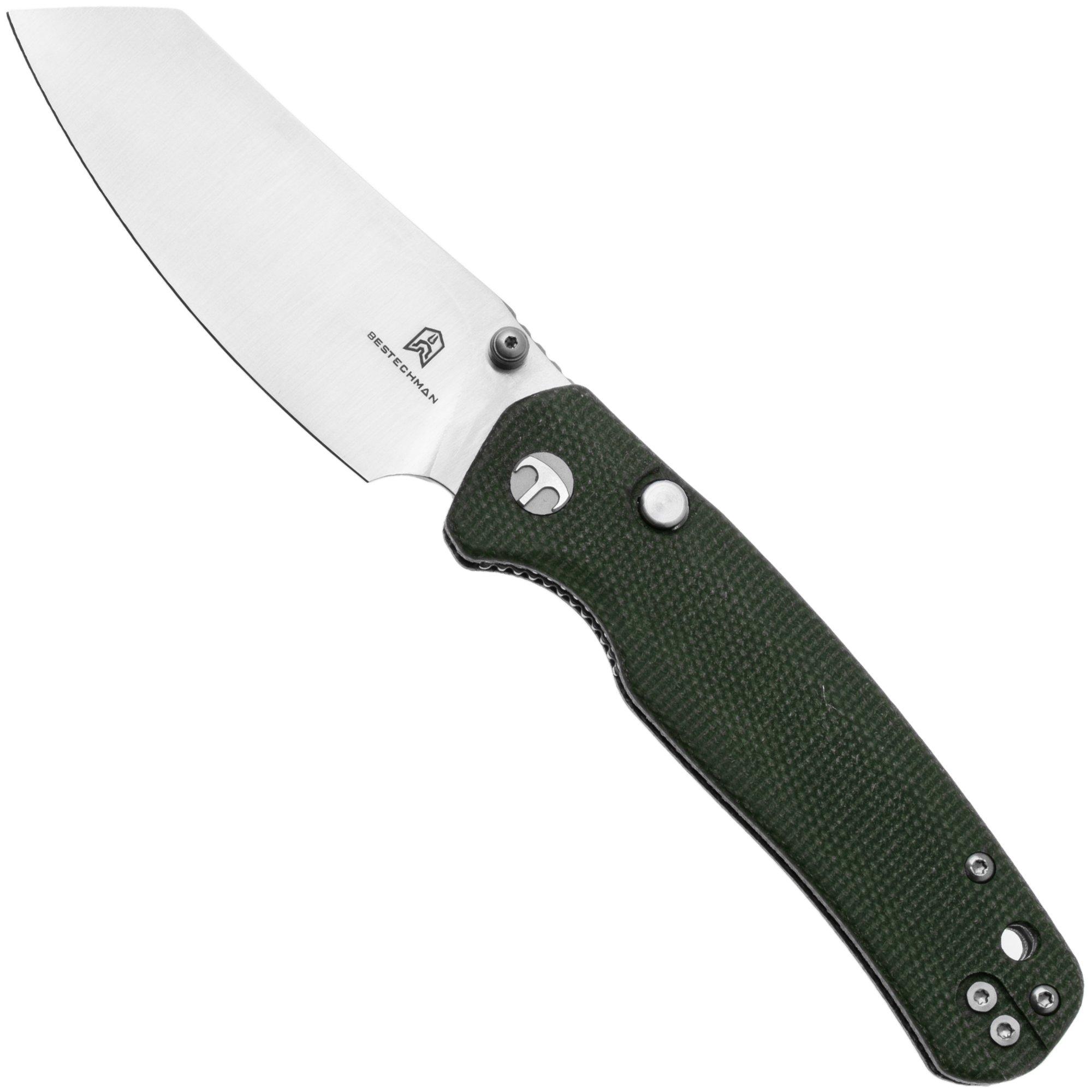 Bestechman Cicada's Wing-TL BMK24-M-2 Satin 10Cr15CoMoV, Green Micarta, zakmes