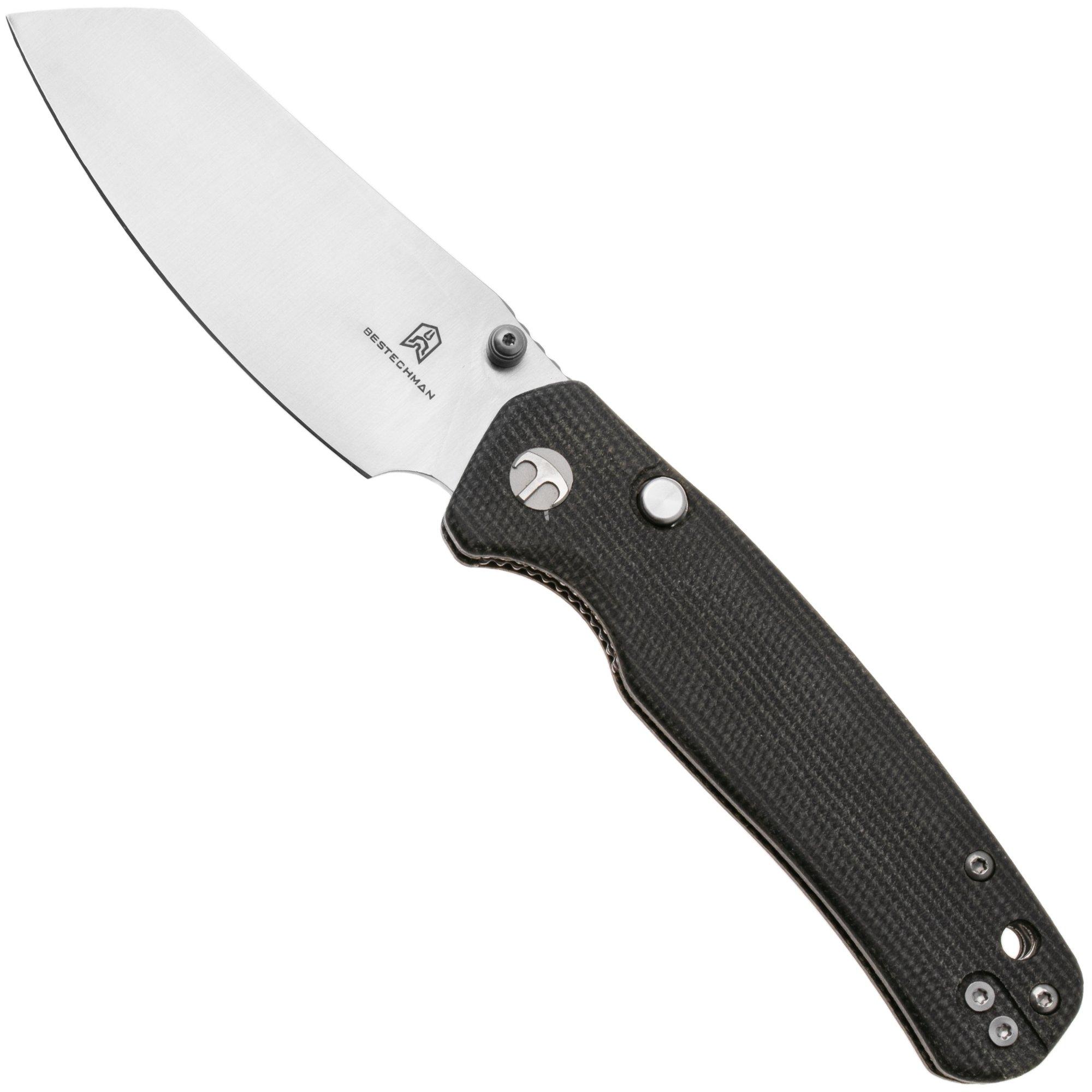 Bestechman Cicada's Wing-TL BMK24-M-3 Satin 10Cr15CoMoV, Grey Micarta, zakmes
