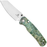 Afbeelding voor Bestechman Cicada's Wing-TL BMK24-R-1 Satin 10Cr15CoMoV, Green Resin, zakmes