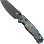 Afbeelding voor Bestechman Cicada's Wing-TL BMK24-R-3 Black PVD 10Cr15CoMoV, Clear Blue Resin, zakmes
