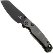 Afbeelding voor Bestechman Cicada's Wing-TL BMK24-R-4 Black PVD 10Cr15CoMoV, Brown Resin, zakmes