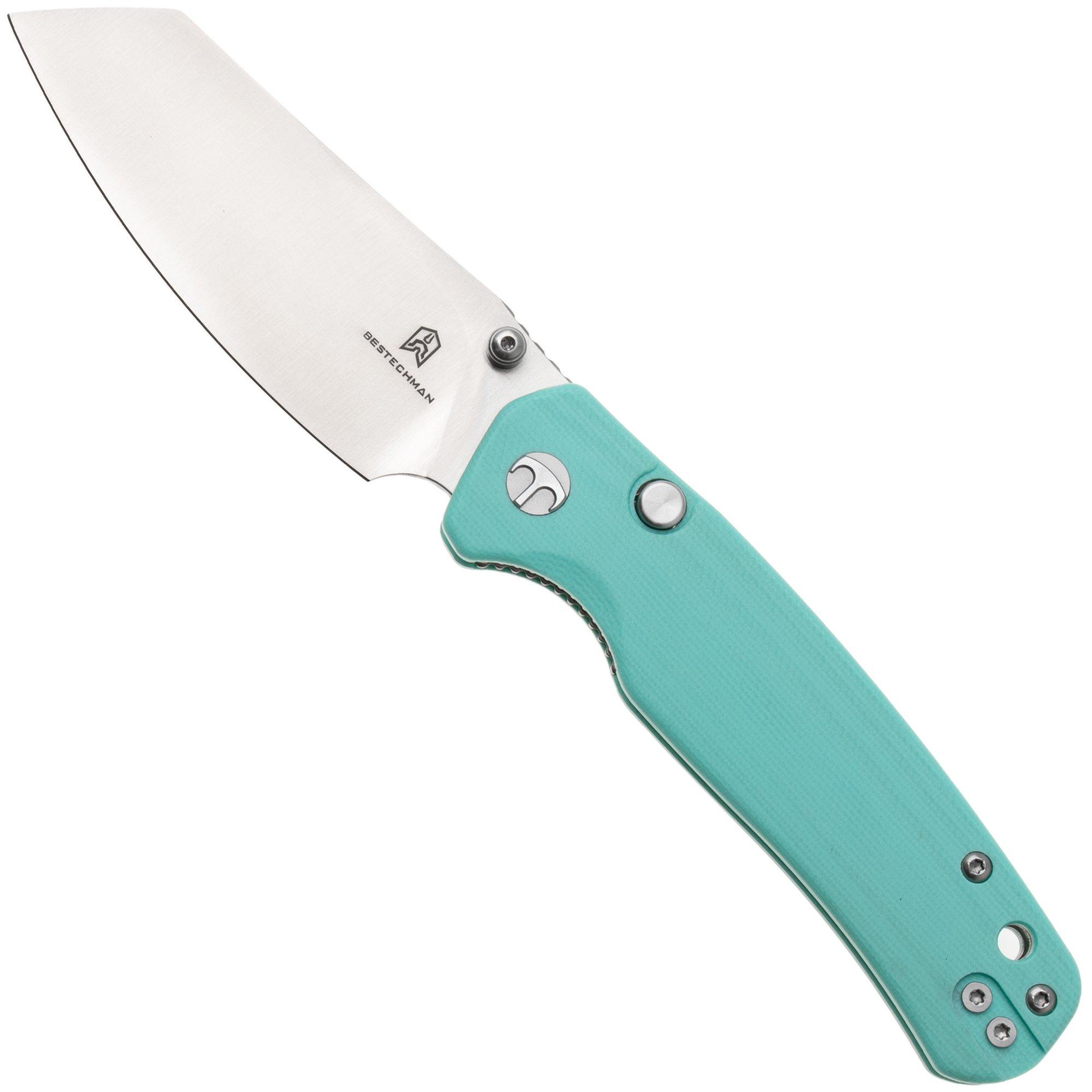 Bestechman Cicada's Wing-TL BMK24D Satin 10Cr15CoMoV, Light Blue G10, zakmes