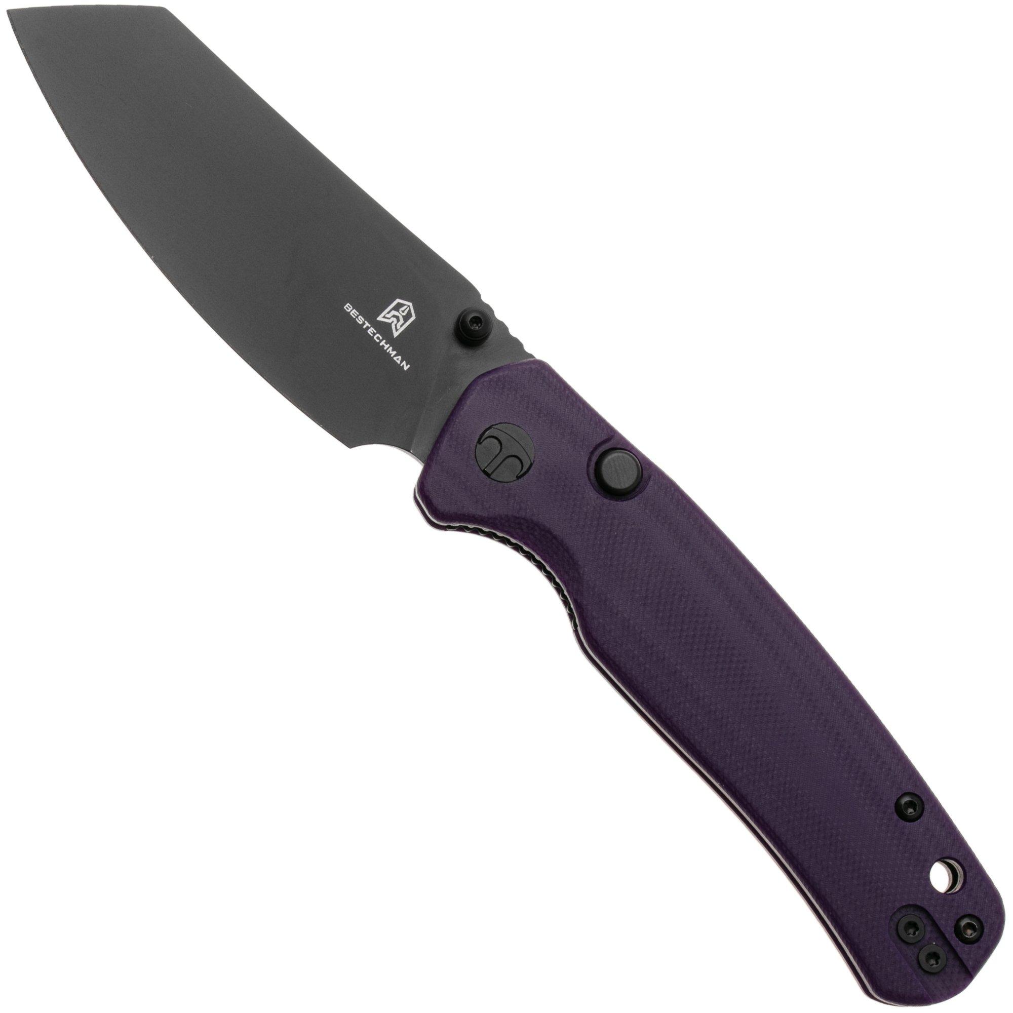Bestechman Cicada's Wing-TL BMK24F Black PVD 10Cr15CoMoV, Purple G10, zakmes