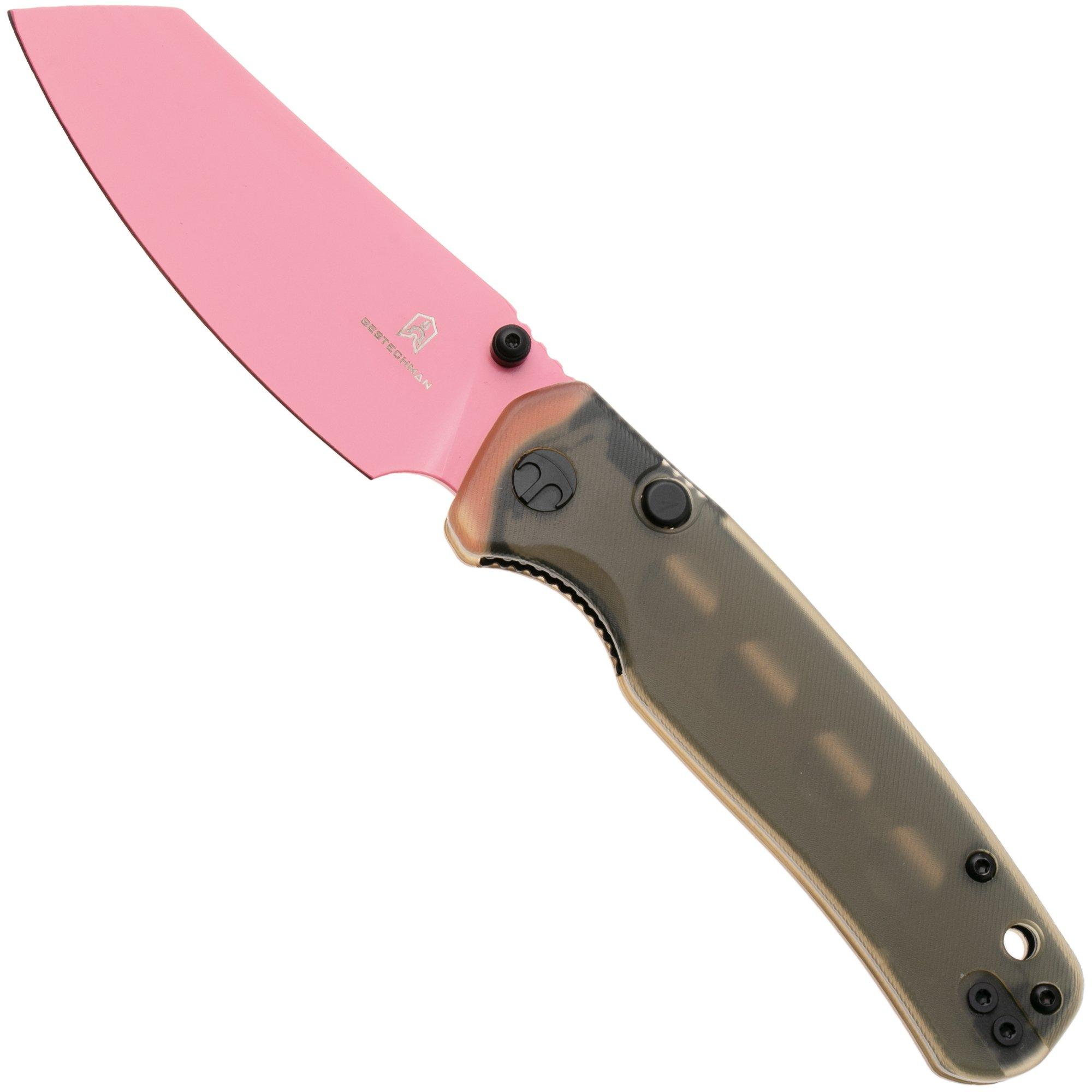 Bestechman Cicada's Wing-TL BMK24J Pink Coated 10Cr15CoMoV, Ultem, zakmes