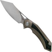 Bestech Kasta BT1909H Bronze Ti, Blue Carbon fibre, Stonewashed coltello da tasca, Kombou design