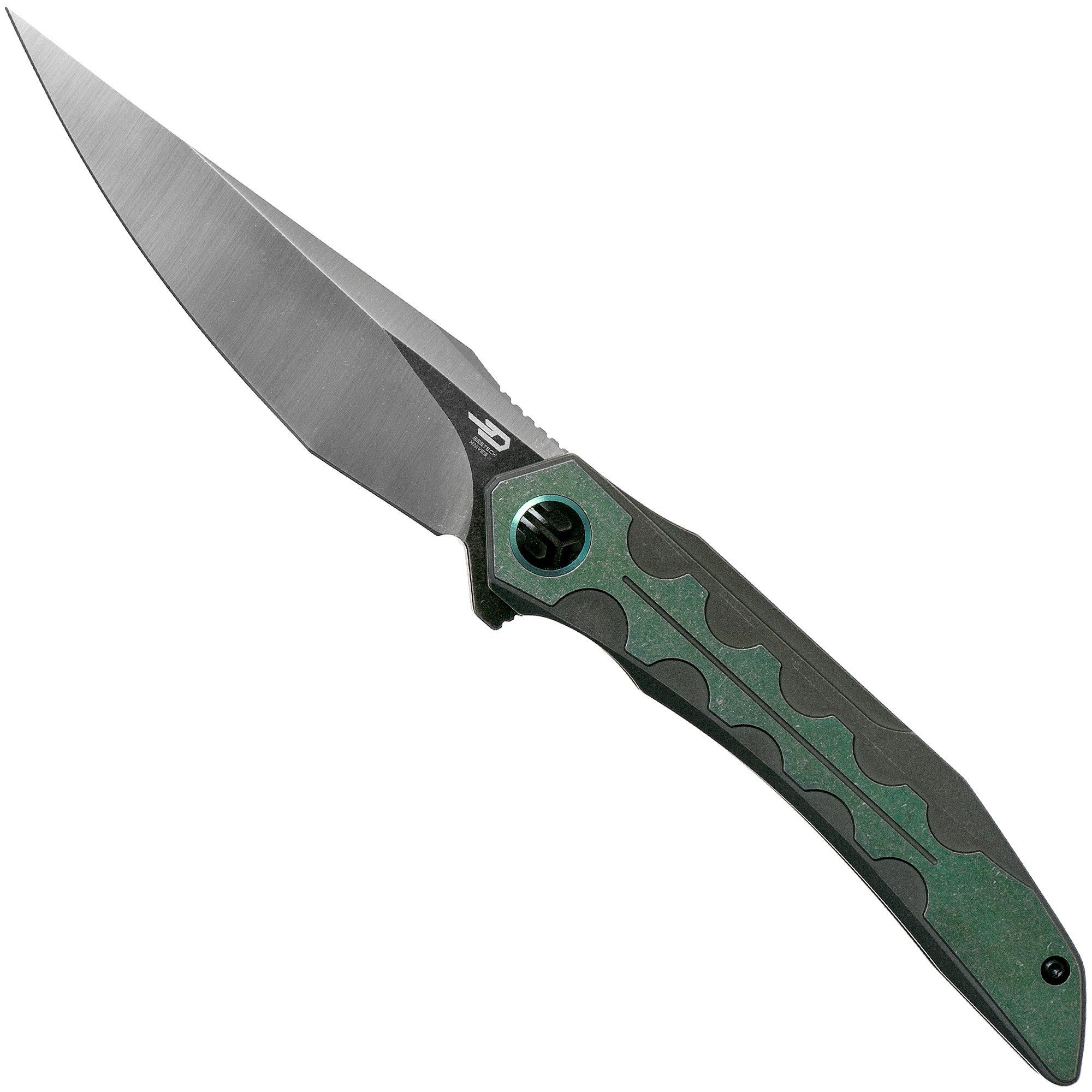 Bestech Samari BT2009C Titanium Black Green Taschenmesser, Kombou Design