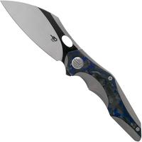 Afbeelding voor Bestech Nogard BT2105A Titanium, Blue Marble Carbonfiber zakmes, Kombou design