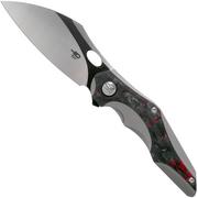 Bestech Nogard BT2105C Titanium, Red Marble Carbon fibre pocket knife, Kombou design