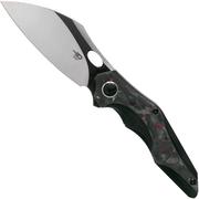 Bestech Nogard BT2105D Black Titanium, Red Marble Carbonfiber zakmes, Kombou design