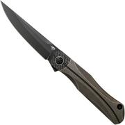 Bestech Thyra BT2106C Bronze Stonewashed Titanium, Carbon fibre Bolster, Blackwashed pocket knife, Kombou design