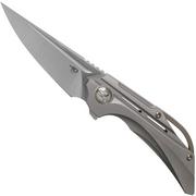 Bestech Vigil BT2201A Grey Blasted Titanium, Satin coltello da tasca, design di Kombou