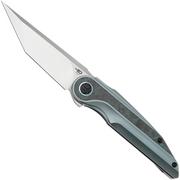 Bestech Blind Fury BT2303A, Blue Titanium, Silver Carbon Fiber, pocket knife Kombou design