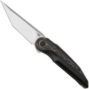 Bestech Blind Fury BT2303B M390 Satin, Titanium, Copper Carbon Fiber, Taschenmesser Kombou Design