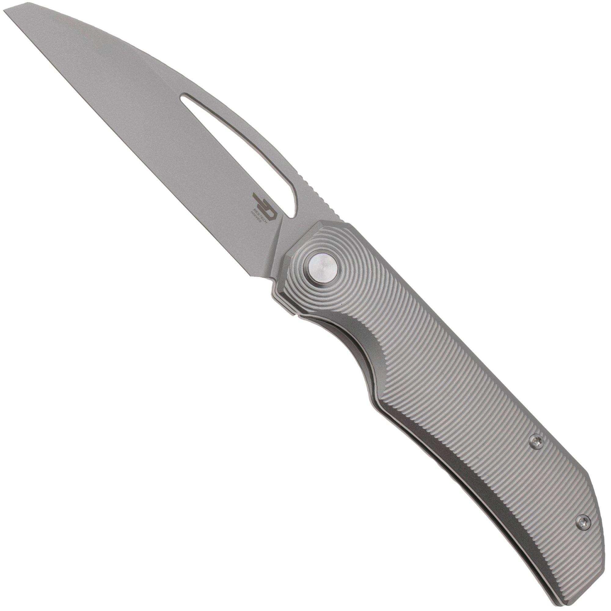 Bestech TAIPAN BT2503A Bead Blasted MagnaCut, Grey Titanium, zakmes, James Lowe design
