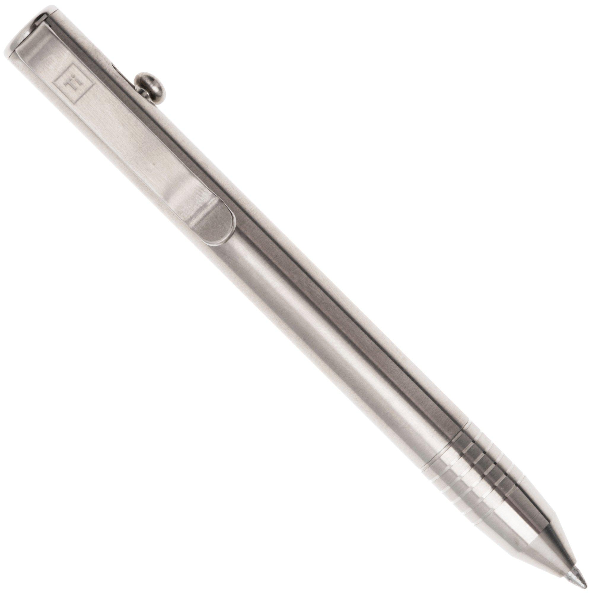 Big Idea Design Base Line Bolt Action Pen BS-BA-RW Raw Titanium, EDC Stift