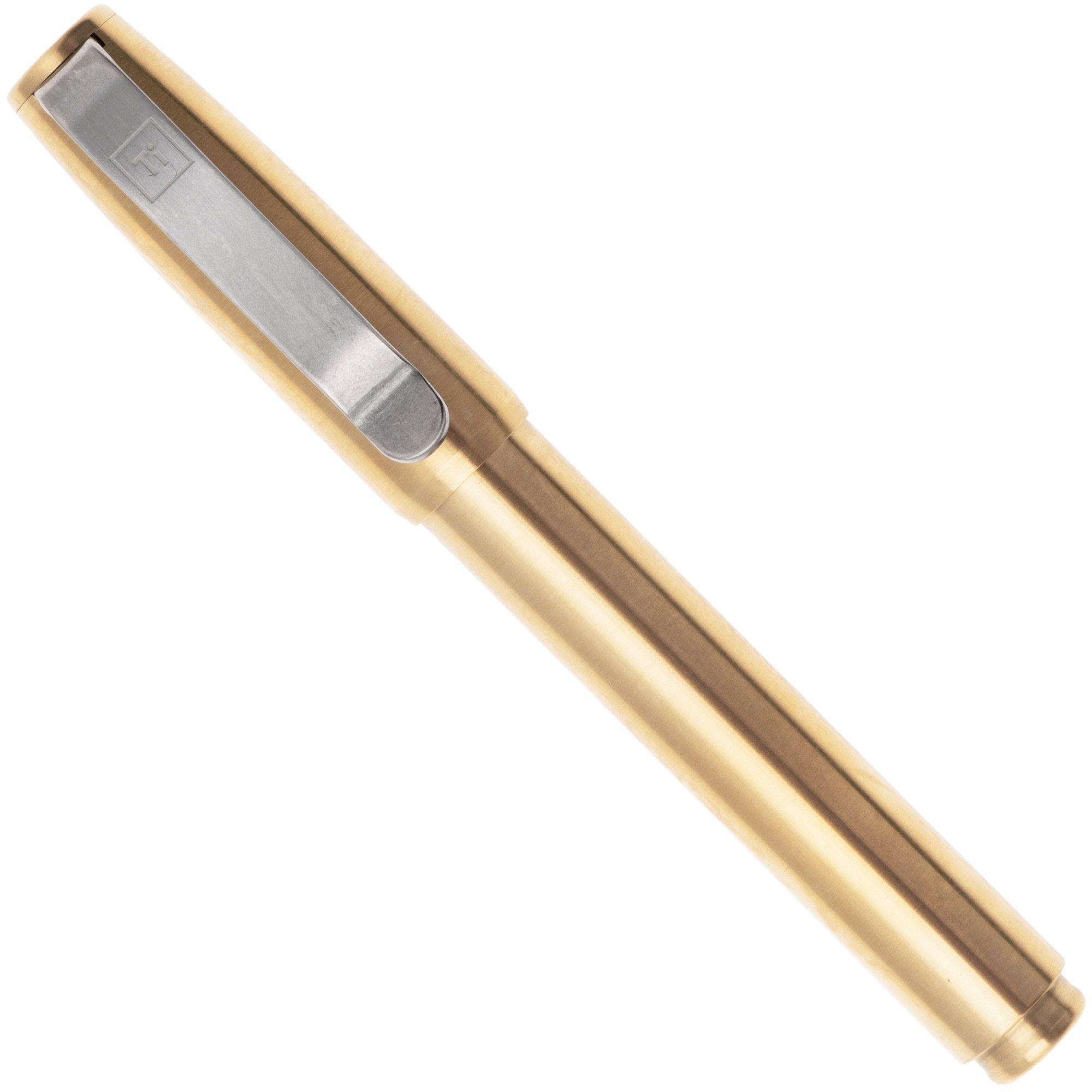 Big Idea Design Base Line Capped Pen BS-CA-BS Brass, everyday carry pen