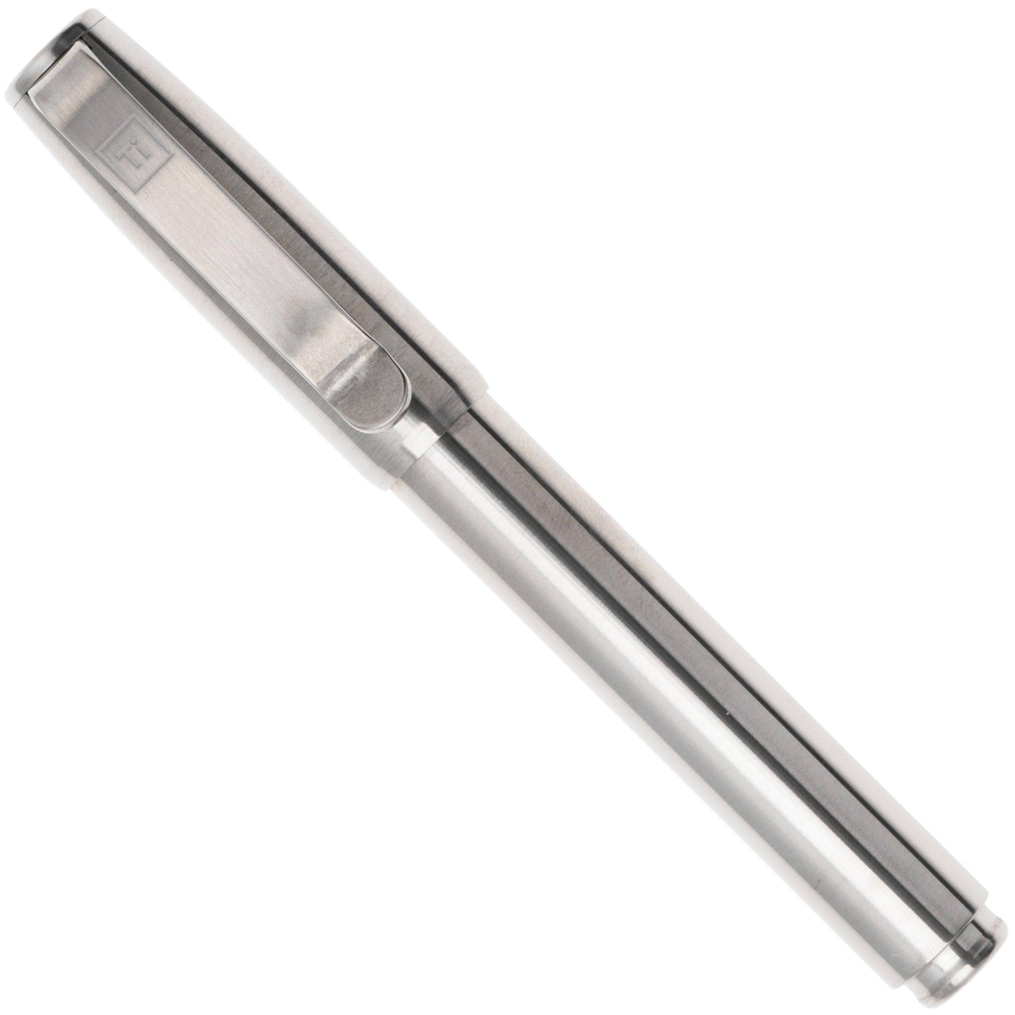 Big Idea Design Base Line Capped Pen BS-CA-RW Raw Titanium, everyday carry pen