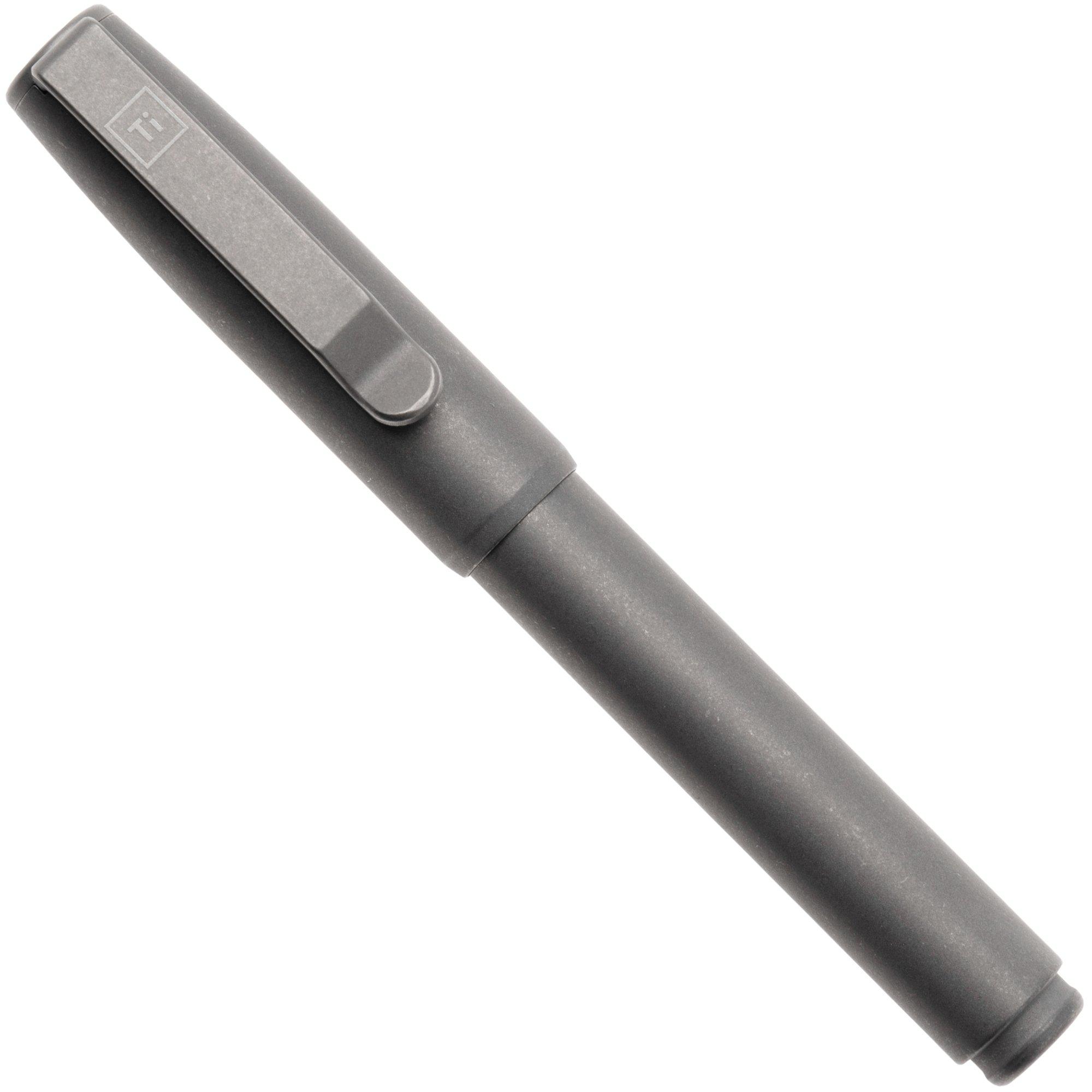 Big Idea Design Fountain EDC Pen FP-TI-SW Stonewashed Titanium, fountain pen