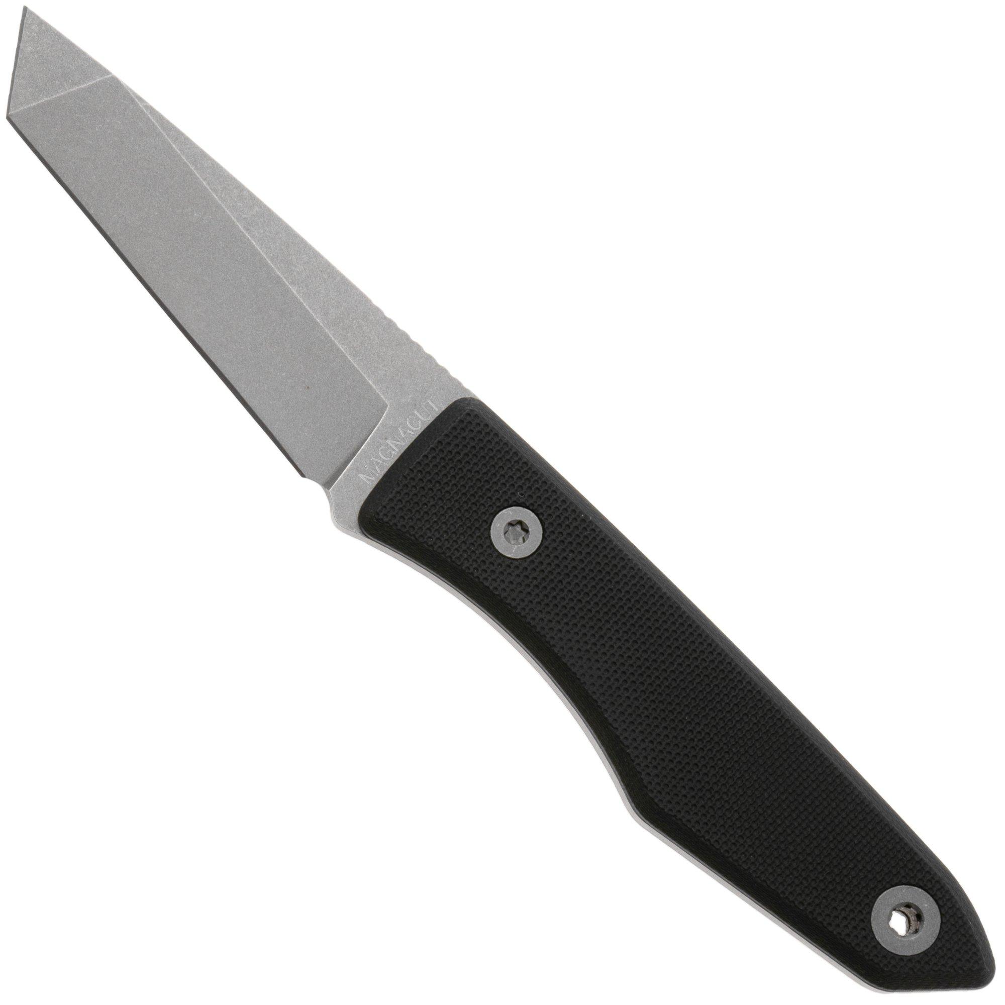 Big Idea Design USA Lookout TA-MA-BL-G10 Tanto Stonewashed Magnacut, Black G10, fixed knife, Mak Kelsay design