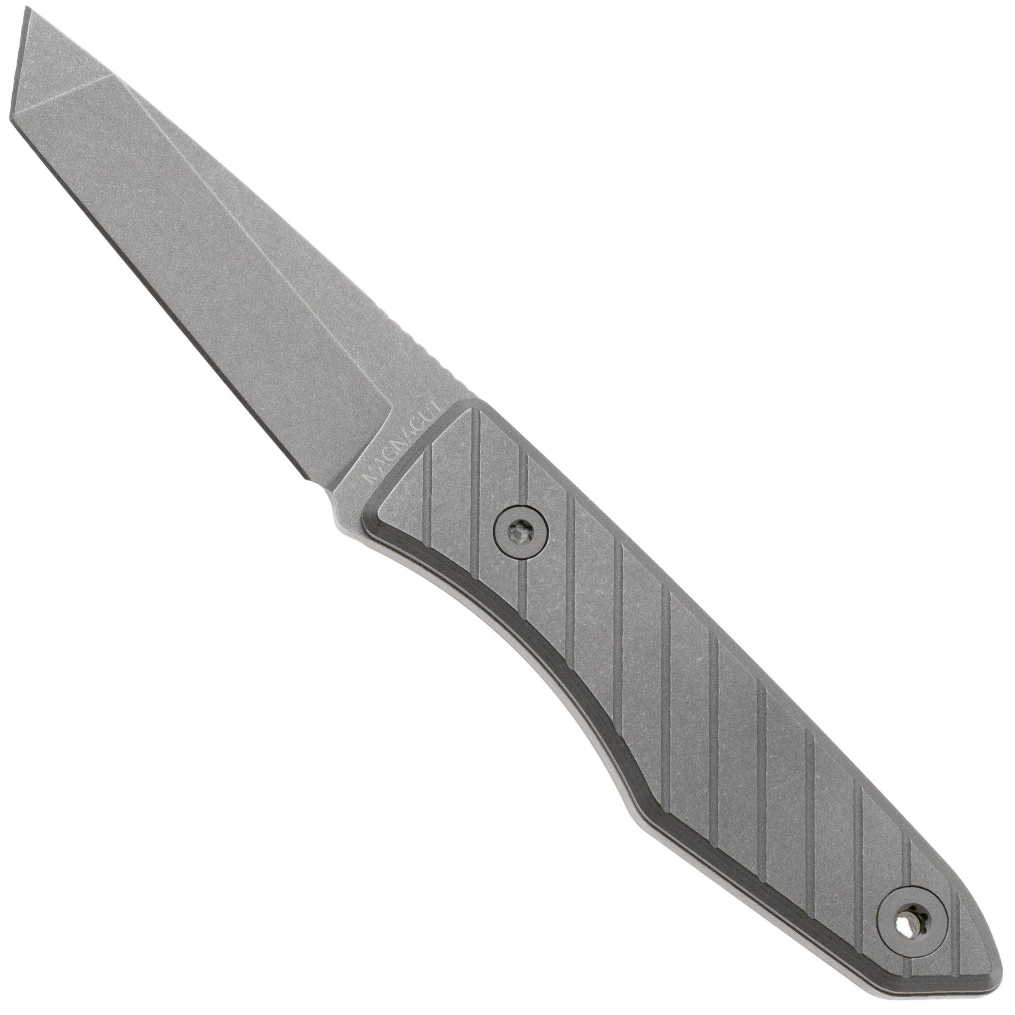 Big Idea Design USA Lookout TA-MA-TI Tanto Stonewashed Magnacut, Titanium, fixed knife, Mak Kelsay design