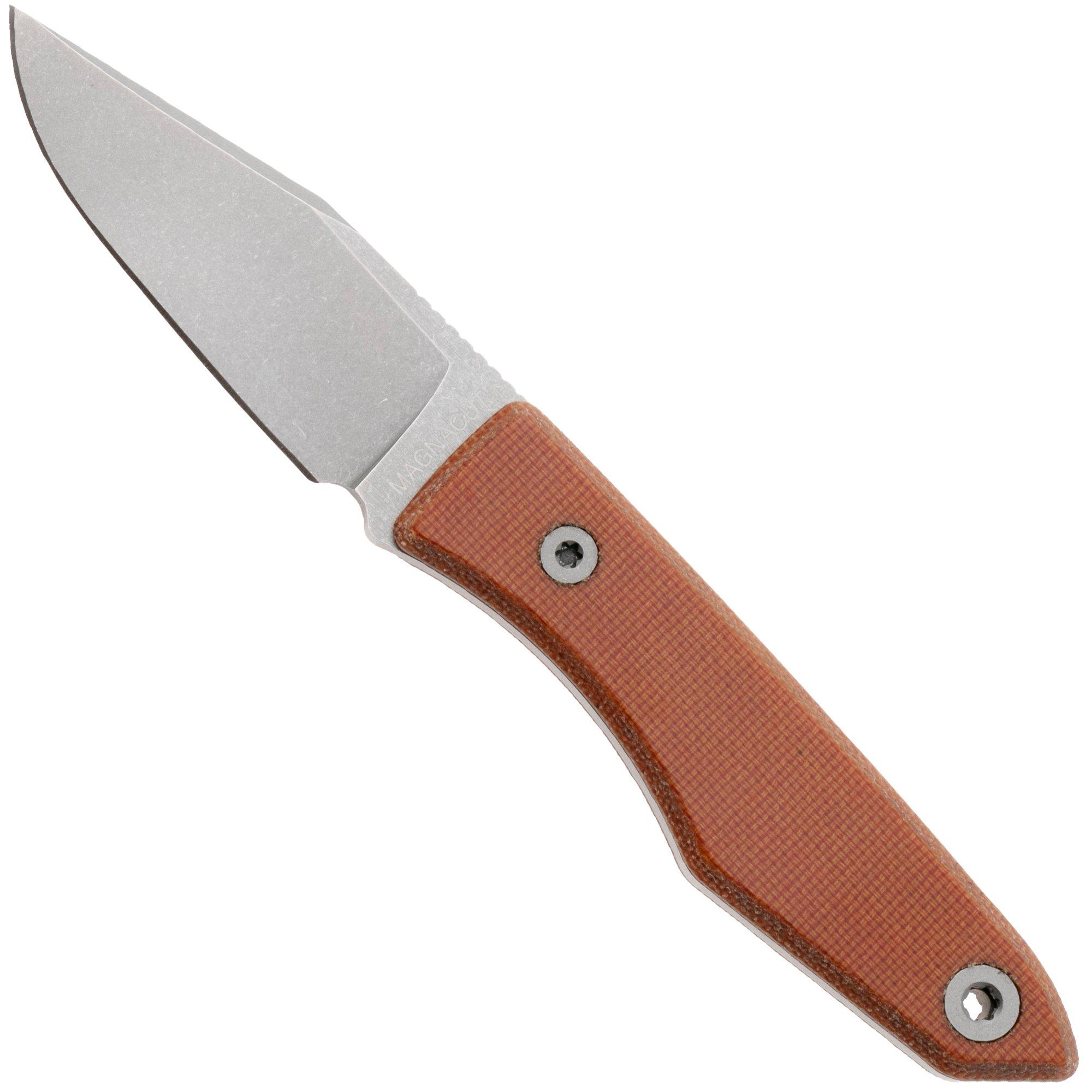 Big Idea Design USA Lookout USA-LO-NAT-MGN, Stonewashed CPM MagnaCut, Natural Micarta Fahrtenmesser, Mak Kelsay Design