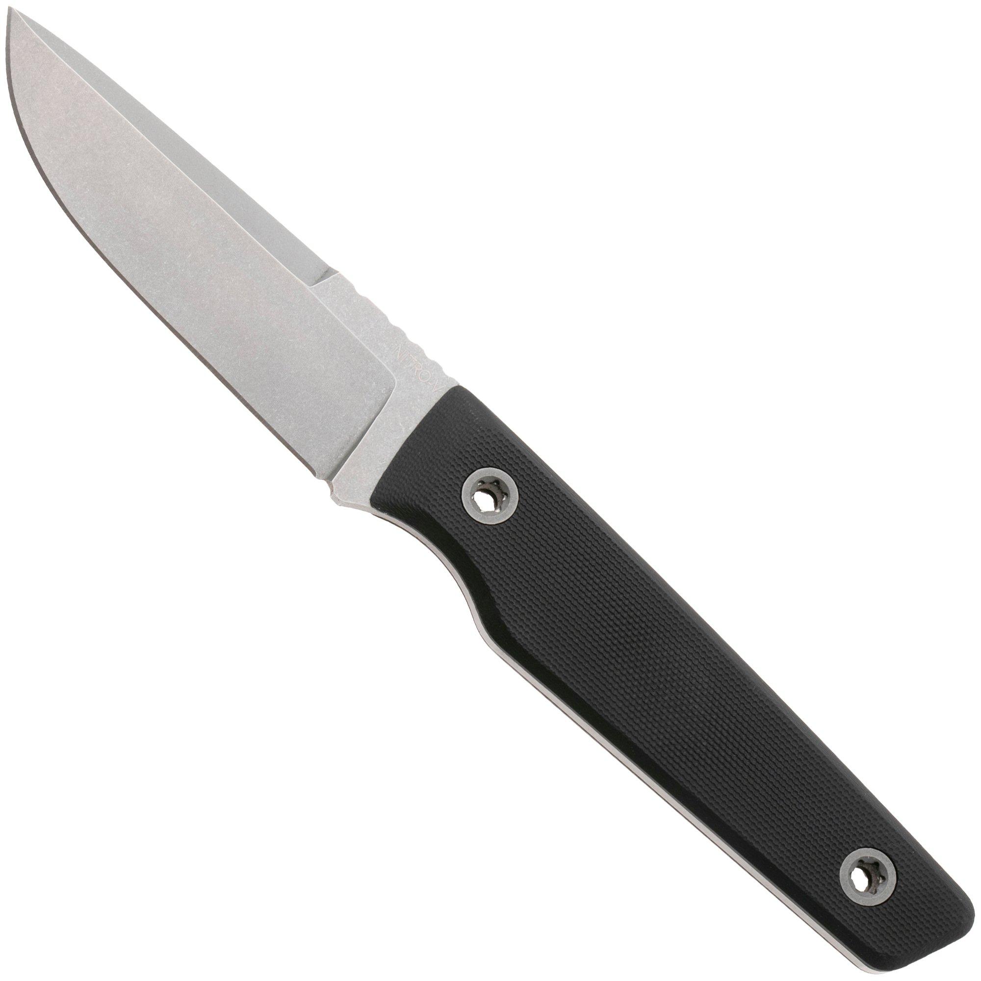 Big Idea Design USA Signal USA-SGN-BLC-NITROV, Stonewashed Nitro-V, Black G10 vaststaand mes